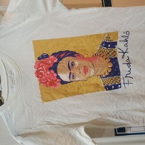 Frida Kahlo cream graphic print‎ tshirt size XS (3-5) brand new